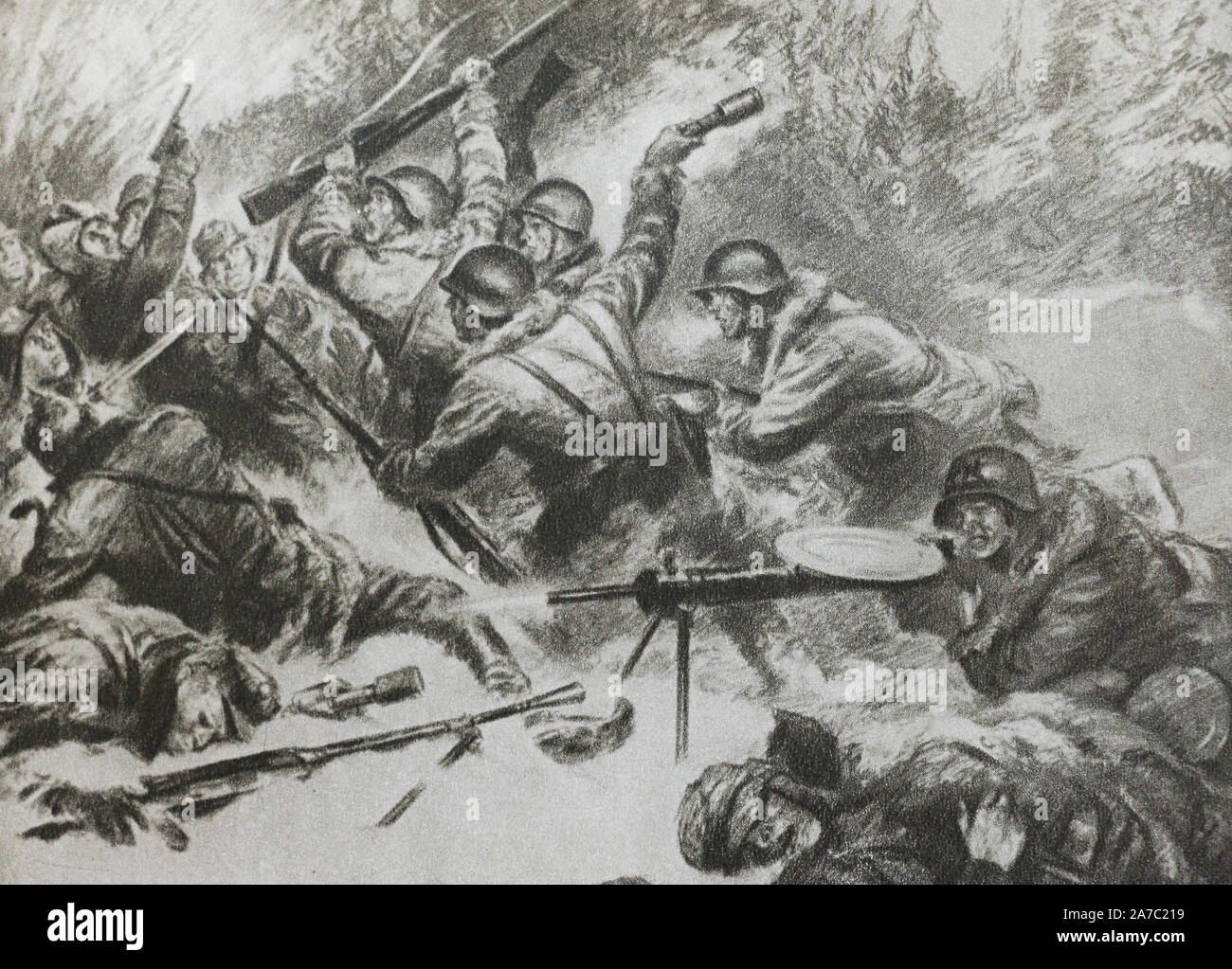 Für das Vaterland! Gemälde von Shcheglov V.V. Stockfoto