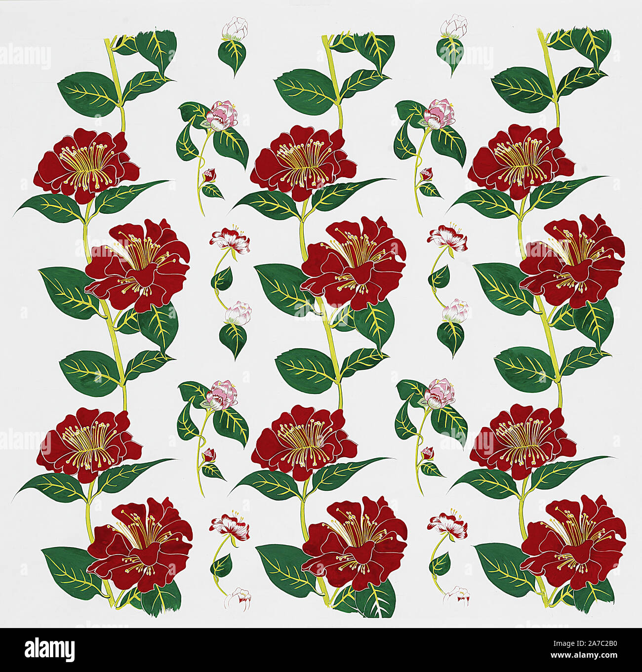 Von Hand bemalt Kamelie Blumen für Dekorationszwecke Stockfoto