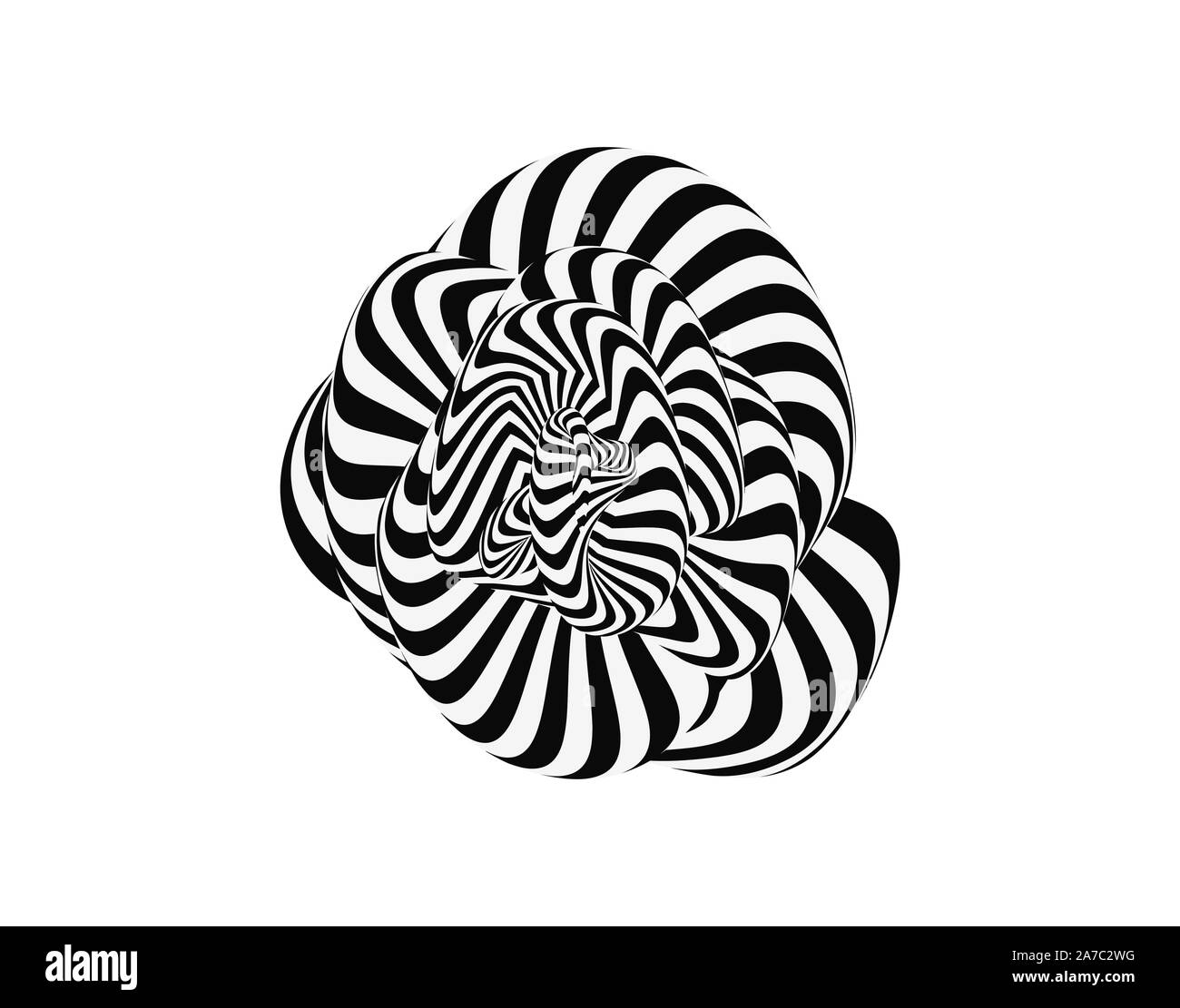 Tunnel. Abstrakten geometrischen 3D-Hintergrund. Schwarz-weiß Design. Muster mit optischen Täuschung. Vector Illustration. Stock Vektor