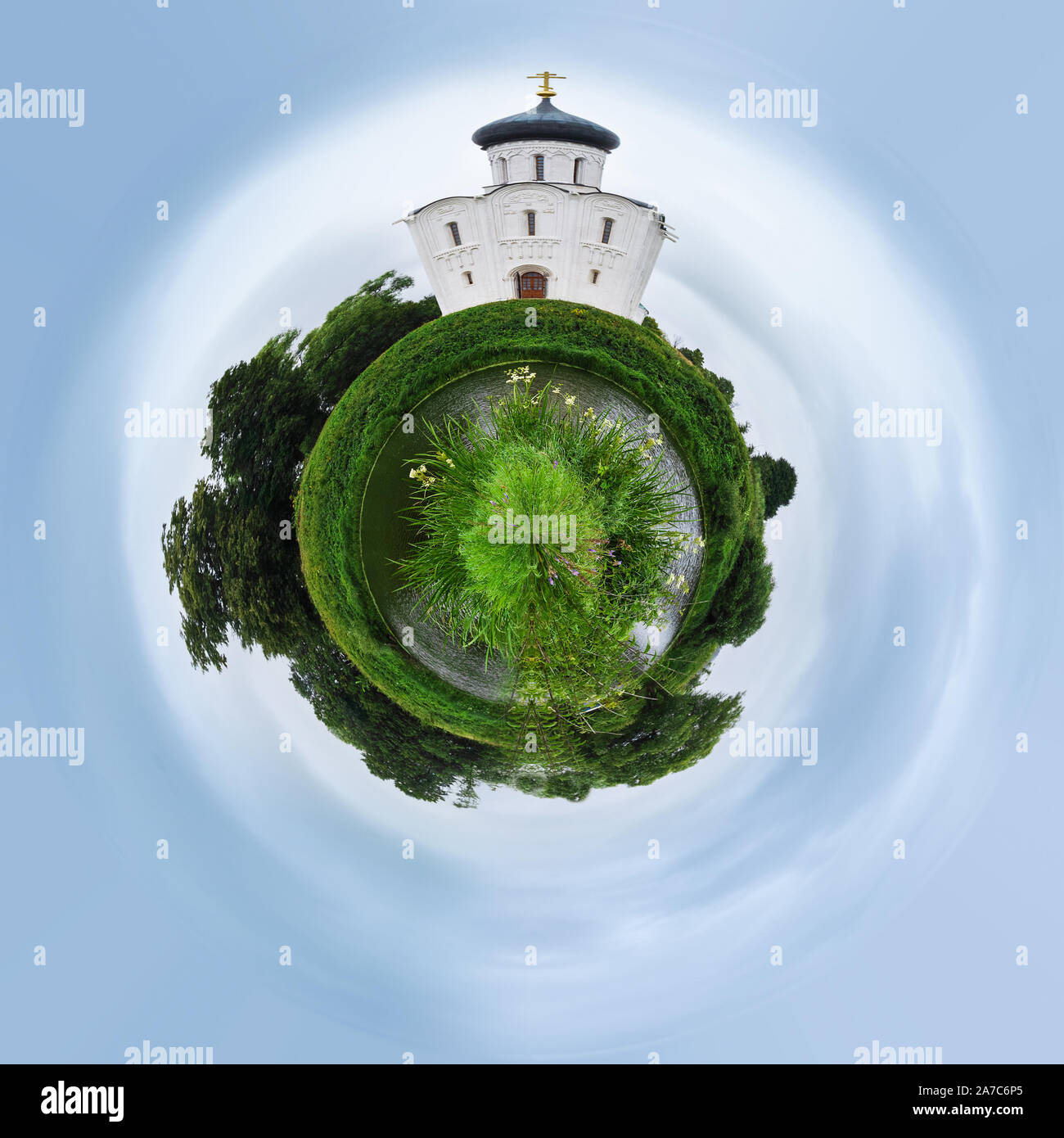 Kirche der Fürbitte am Fluss Nerli. Stockfoto