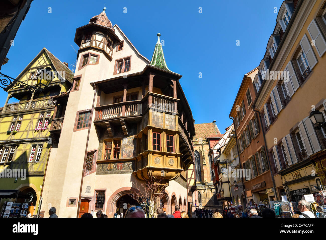 Colmar, Frankreich - 23. März 2019: Maison Pfister (Pfister Haus) in Colmar. Stockfoto