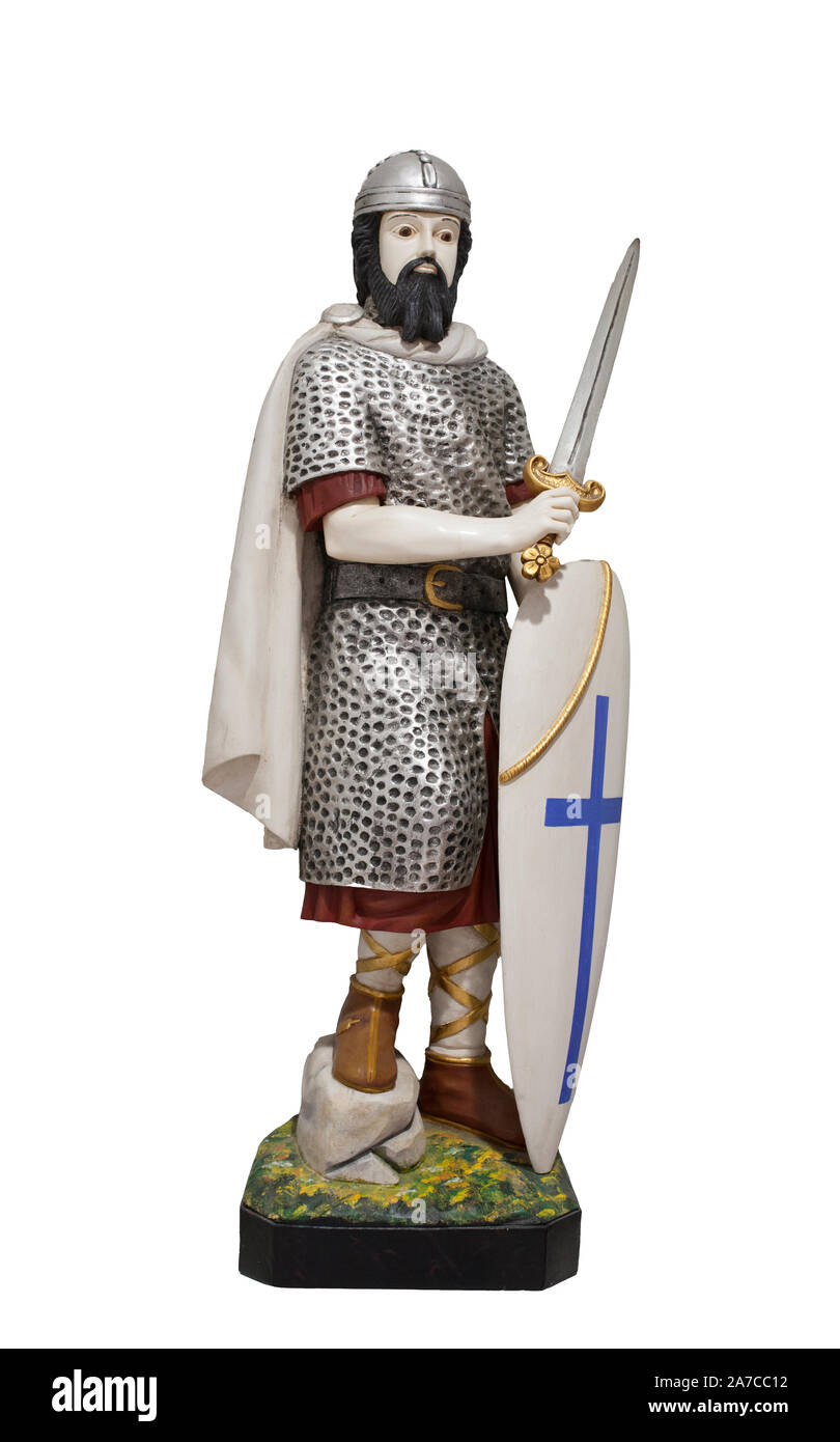 Afonso Henriques oder Afonso I von Portugal, der Eroberer. Auch Ibn-Arrink genannt von Moors. Eine Statuette. Isoliert Stockfoto