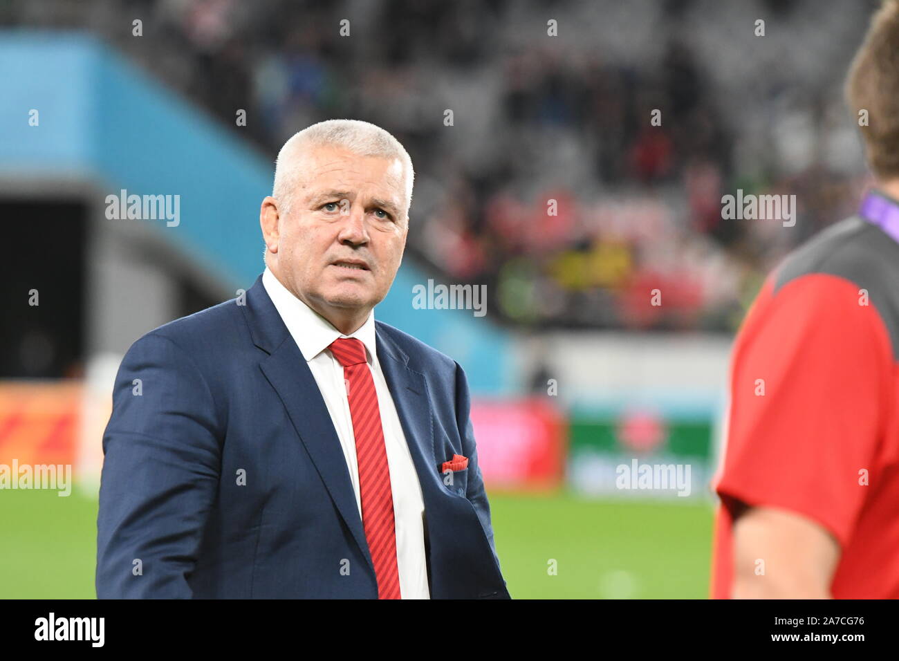 Wales Trainer Warren Gatland nach dem Rugby World Cup 2019 Bronze Finale zwischen Neuseeland und Wales auf der Tokyo Stadion in Tokio, Japan, am 1. November 2019. Foto von Tadashi Miyamoto Stockfoto