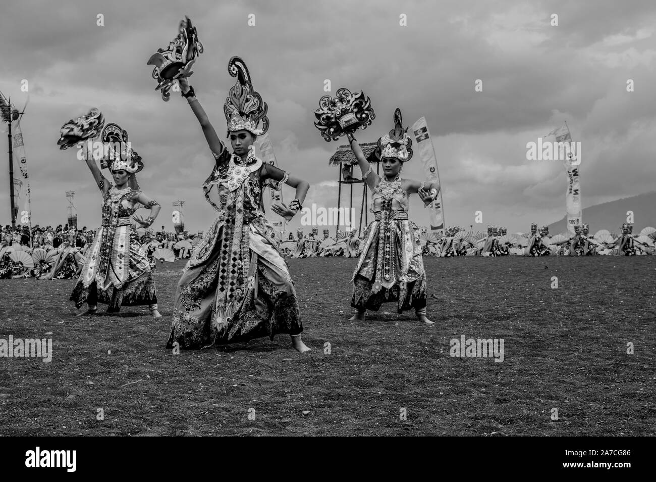 Eine schöne Bewegung in Gandrung Sewu Ereignis Stockfoto