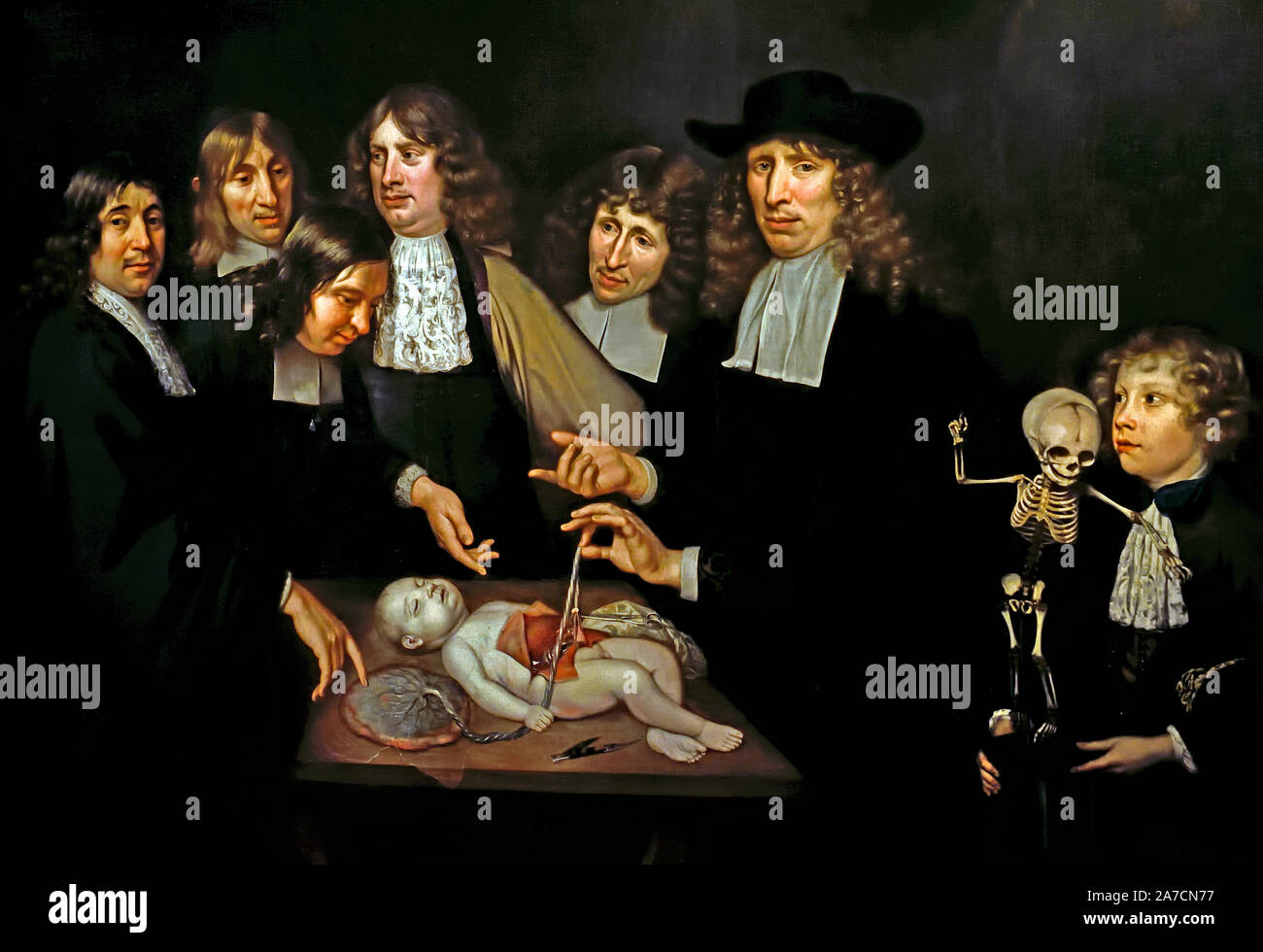 Die Anatomie Lehre von Dr. Friedrich Ruysch von Jan van Neck (1683), Niederlande, Niederländische, Frederik Ruysch (1638-1731) Botaniker und Anatom Stockfoto