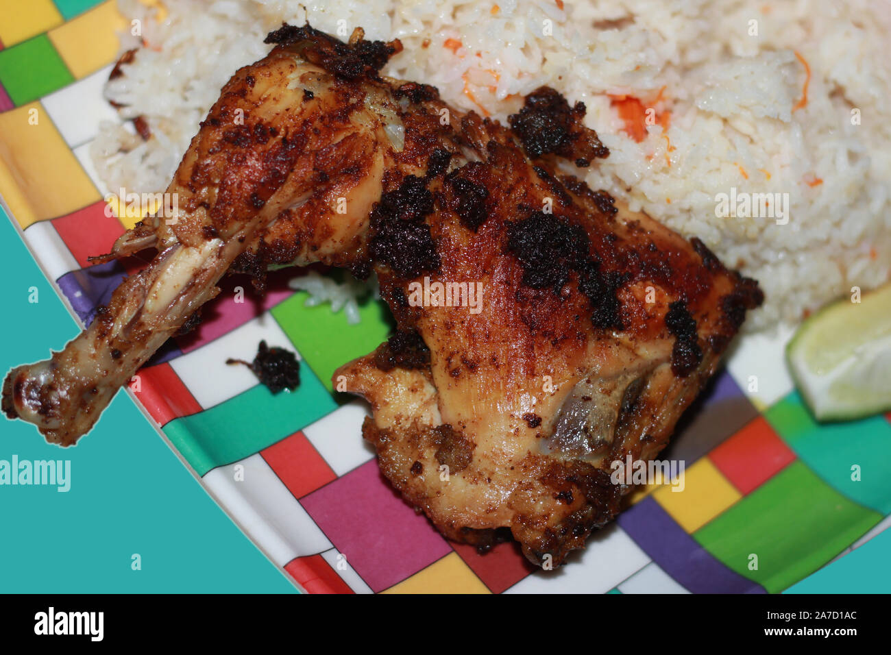 Ambur Huhn Biriyani oder Huhn Dum Hyderabadi Biryani ist ein North Indian style Festival Food für Ramadan Kareem Eid-ul-Adha, Tamil Nadu, Indien Basmati Stockfoto