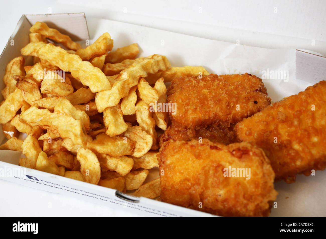 Allgemeine Ansichten von Harry's Fish and Chip Shop in Chichester, West Sussex, UK. Stockfoto