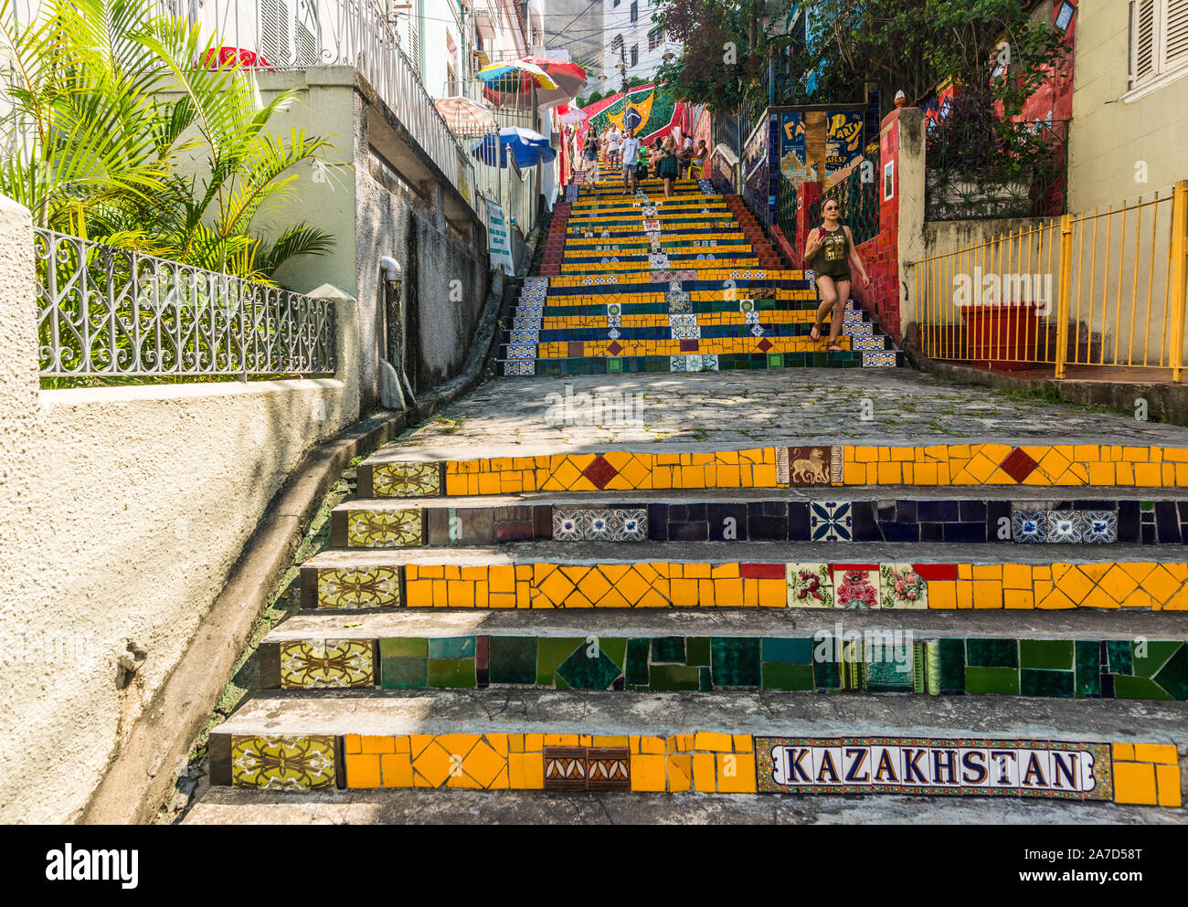 Rio de Janeiro, Brasilien - 28. Februar 2018: escadaria Selaron in Lapa Stockfoto