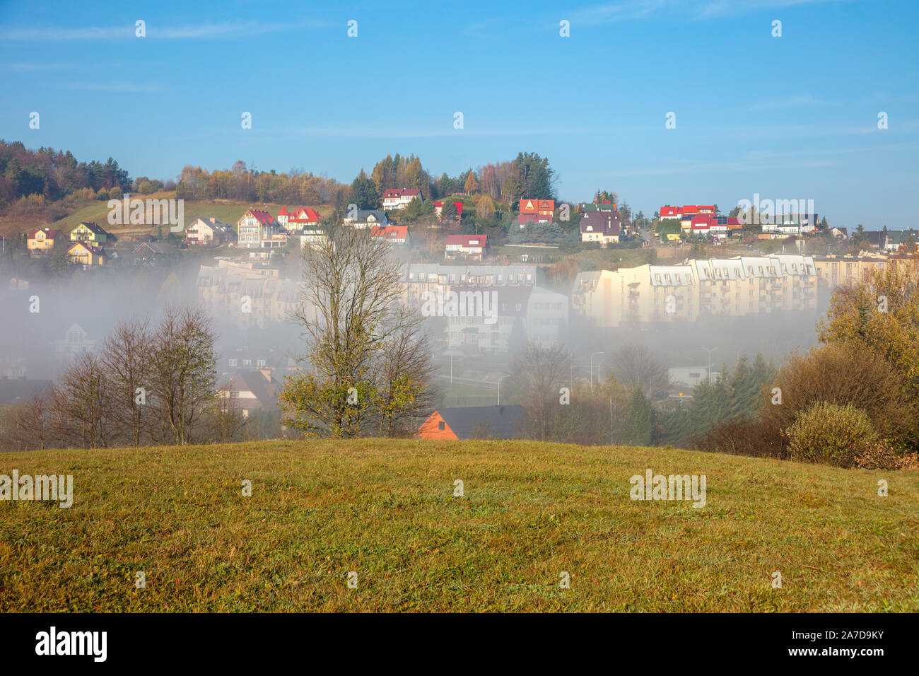 Panorama von Polanczyk Bereich. Polanczyk, Transkarpatien, Polen. Stockfoto