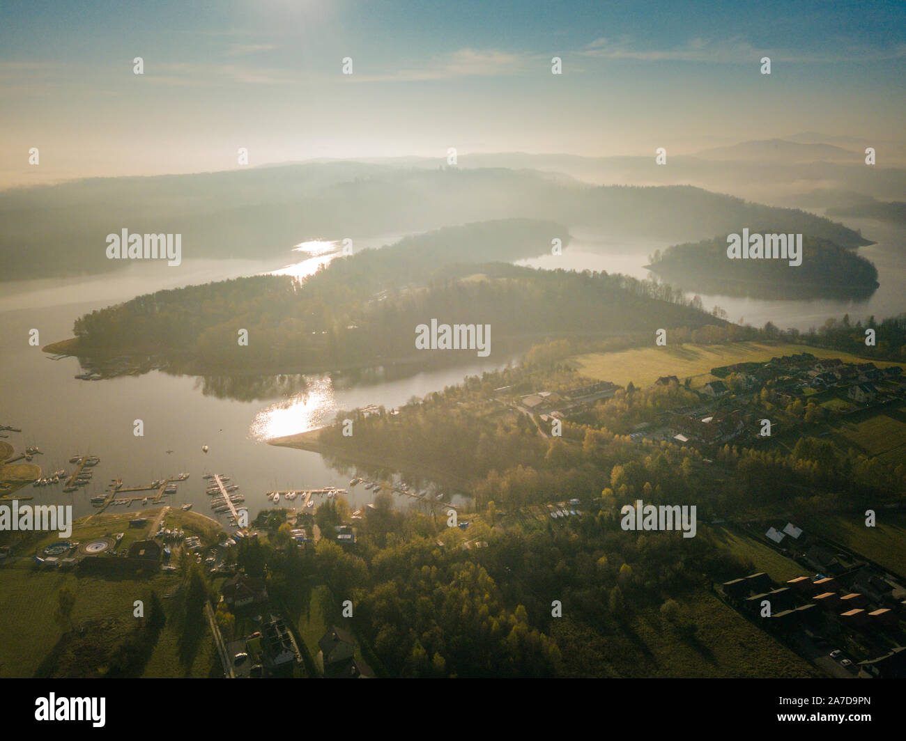 Panorama von Polanczyk Bereich. Polanczyk, Transkarpatien, Polen. Stockfoto