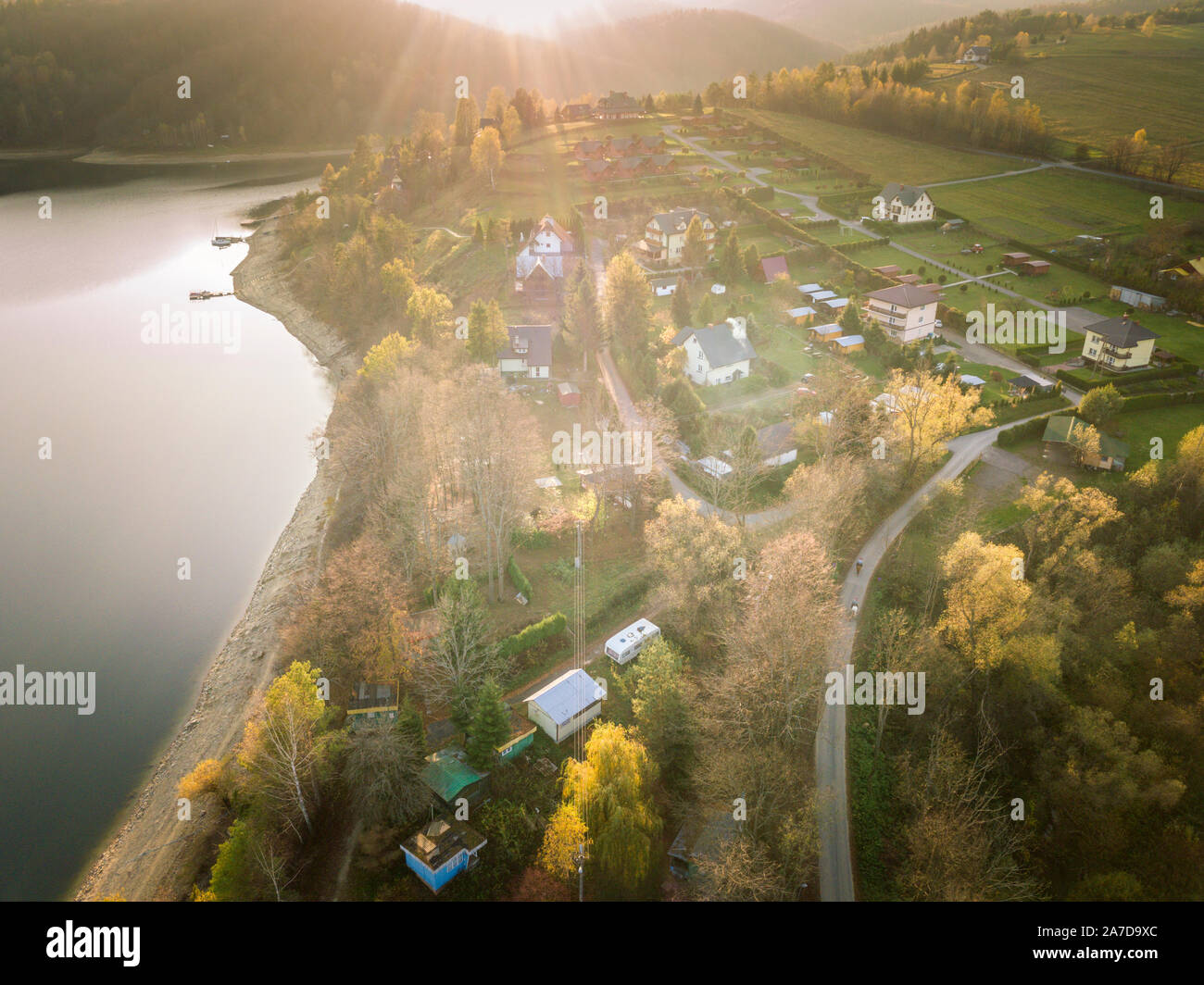 Panorama von Polanczyk Bereich. Polanczyk, Transkarpatien, Polen. Stockfoto