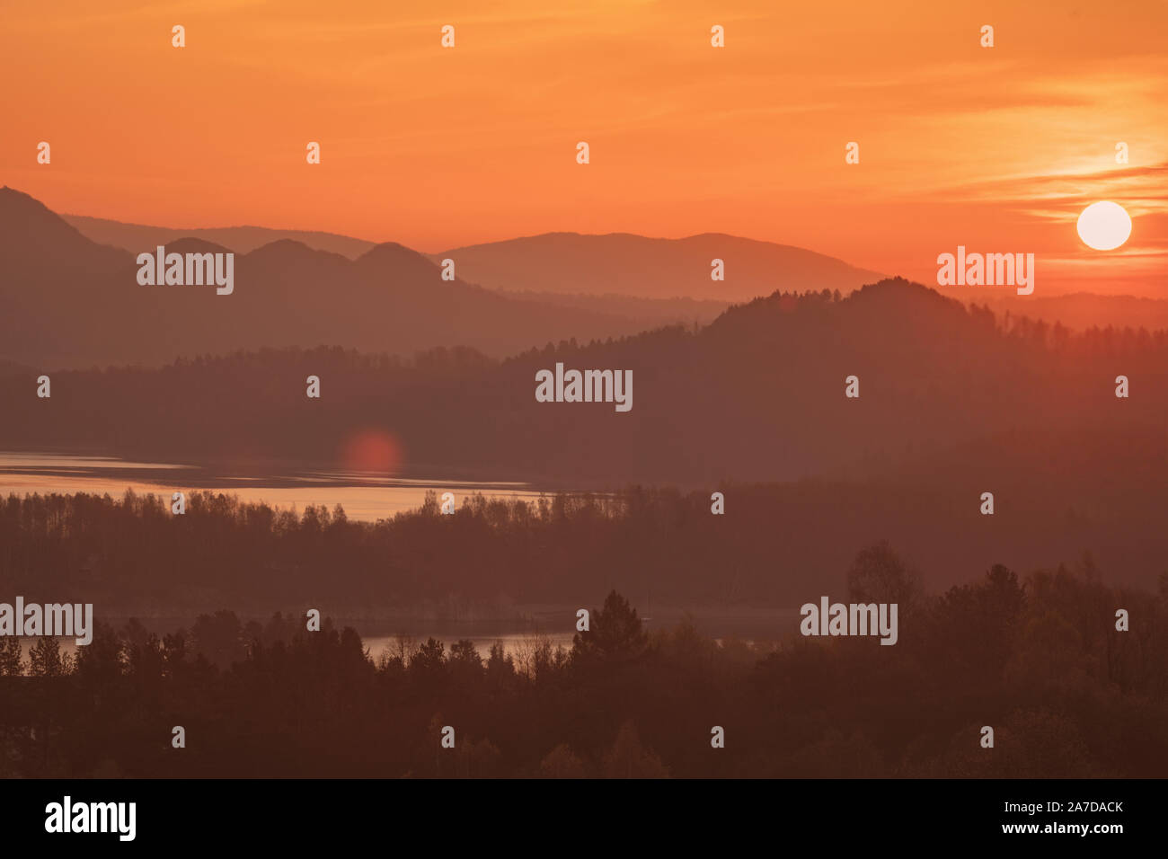Panorama von Polanczyk Bereich. Polanczyk, Transkarpatien, Polen. Stockfoto