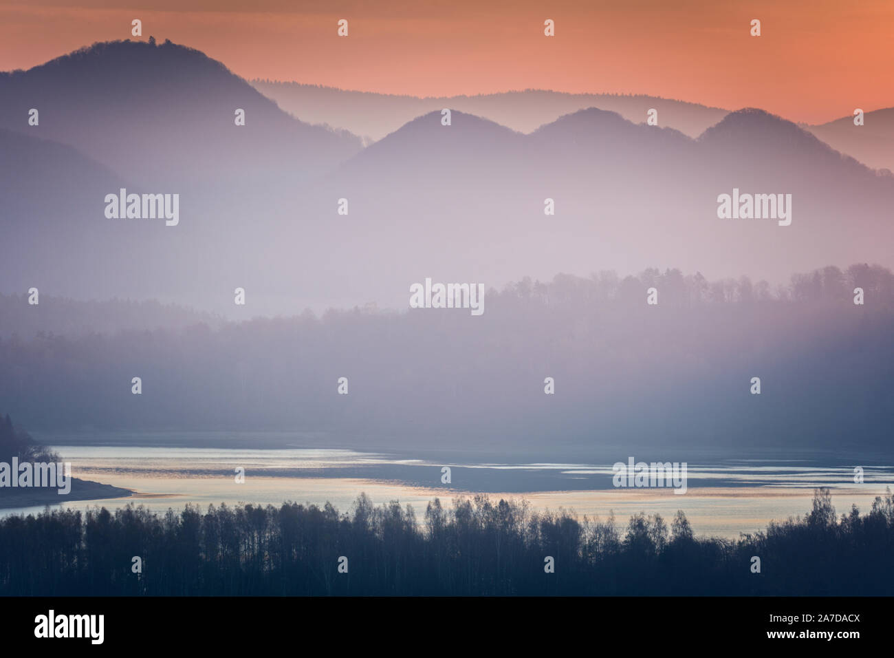 Panorama von Polanczyk Bereich. Polanczyk, Transkarpatien, Polen. Stockfoto