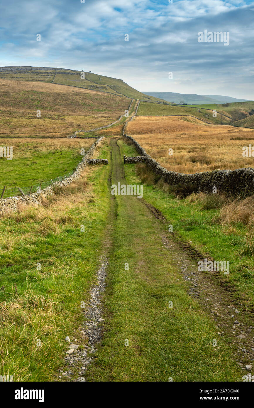 Narbe am Ende ist eine Siedlung an der Seite des Twistleton Narbe in der englischen Grafschaft North Yorkshire. Es ist von Ingleborough und Whernside 2 von umgeben Stockfoto