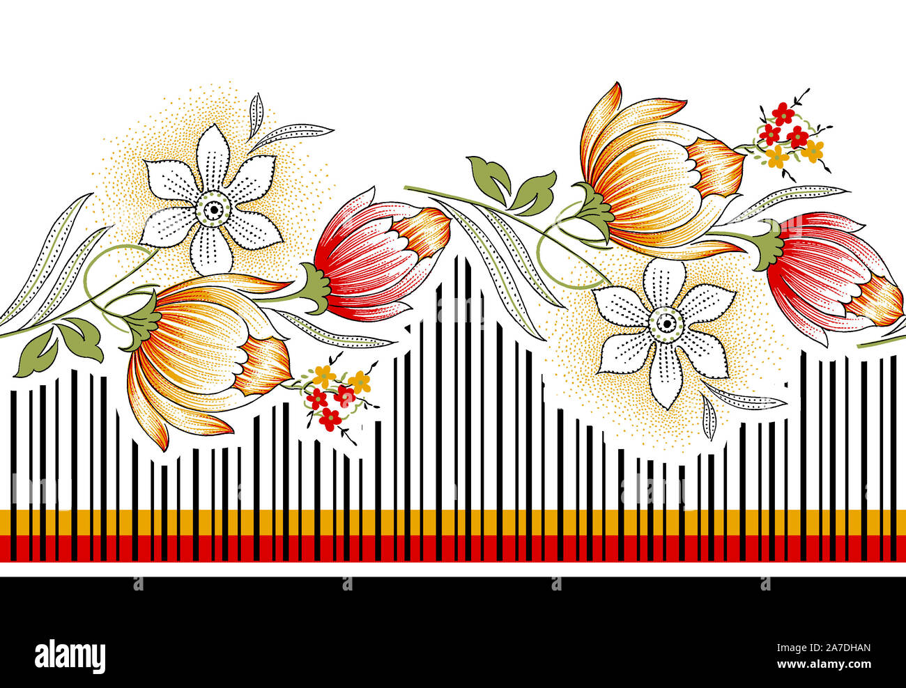 Schöne Blumen design Grenze Hintergrund Stockfoto