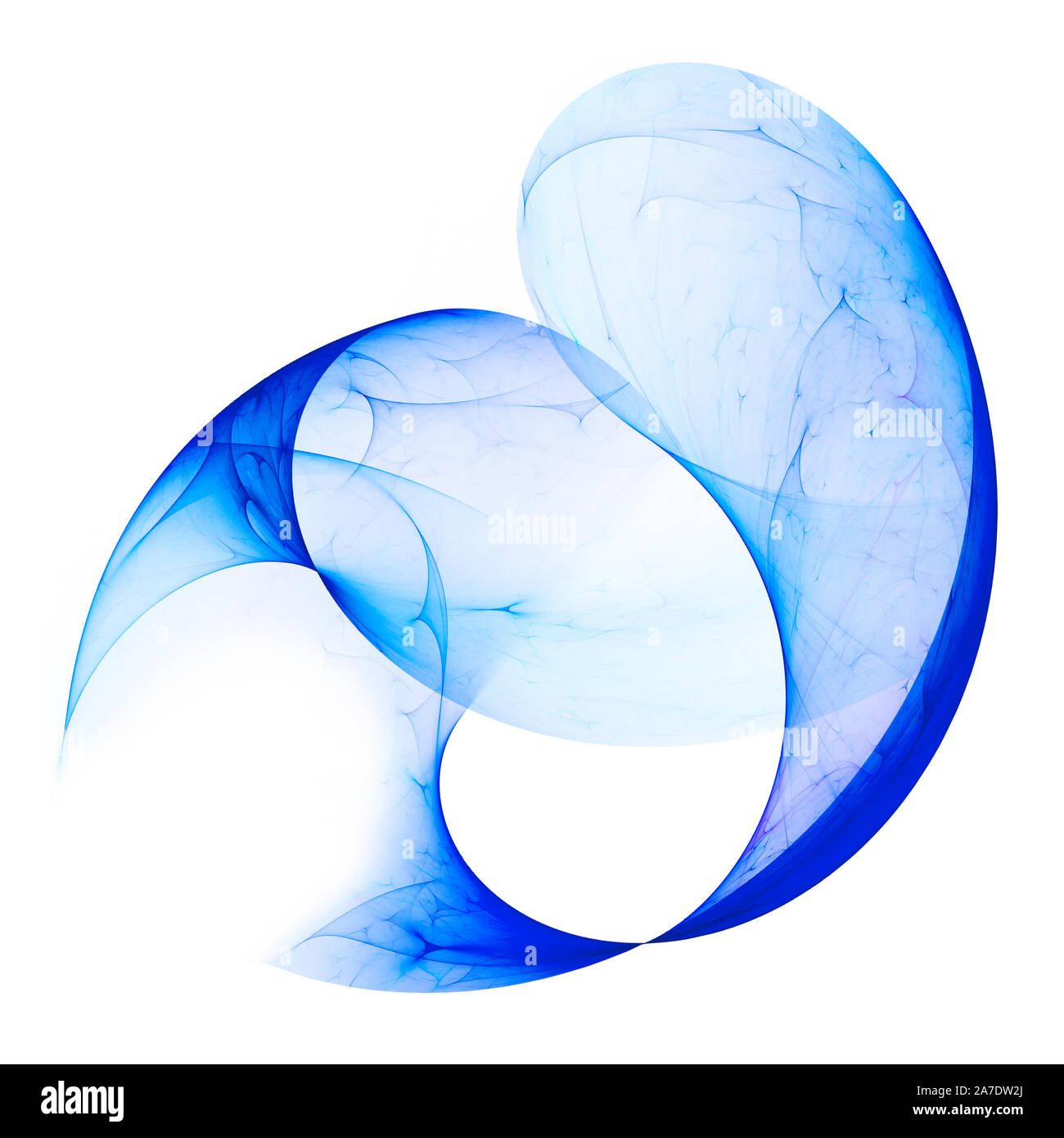 Blau abstrakte Form auf weißem Hintergrund Stockfoto