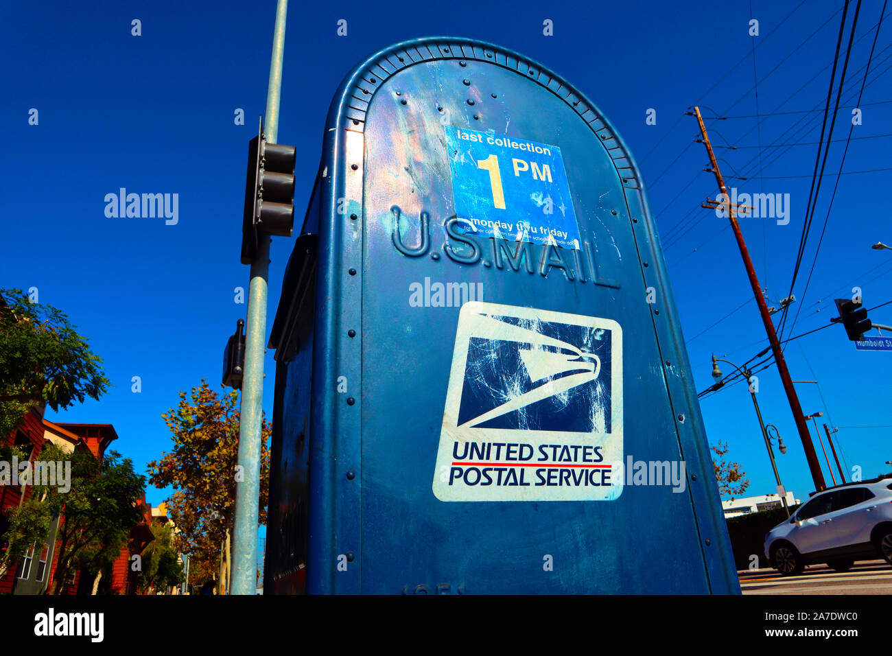 Usps United States Postal Service Mail Collection Box In Los Angeles Stockfotografie Alamy