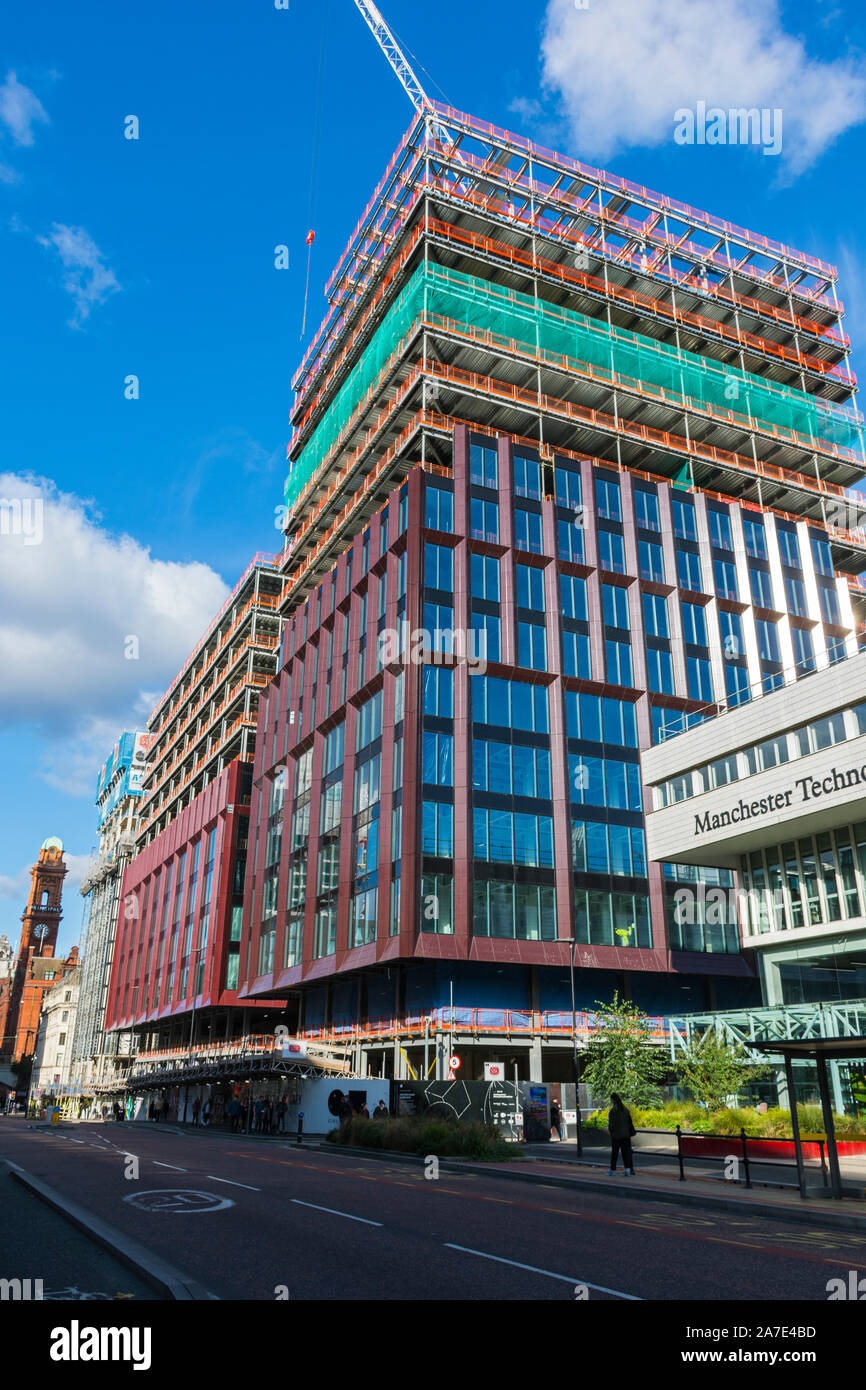 Teil des Kreises Square Entwicklung (im Bau, 01.10.2019), Oxford Road, Manchester, England, Großbritannien Stockfoto