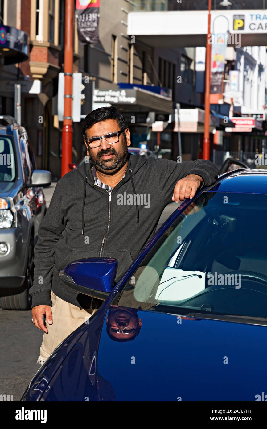Hobart Australien/Taxifahrer in der Collins Street, Hobart Central Business District, Hobart Tasmanien. Stockfoto
