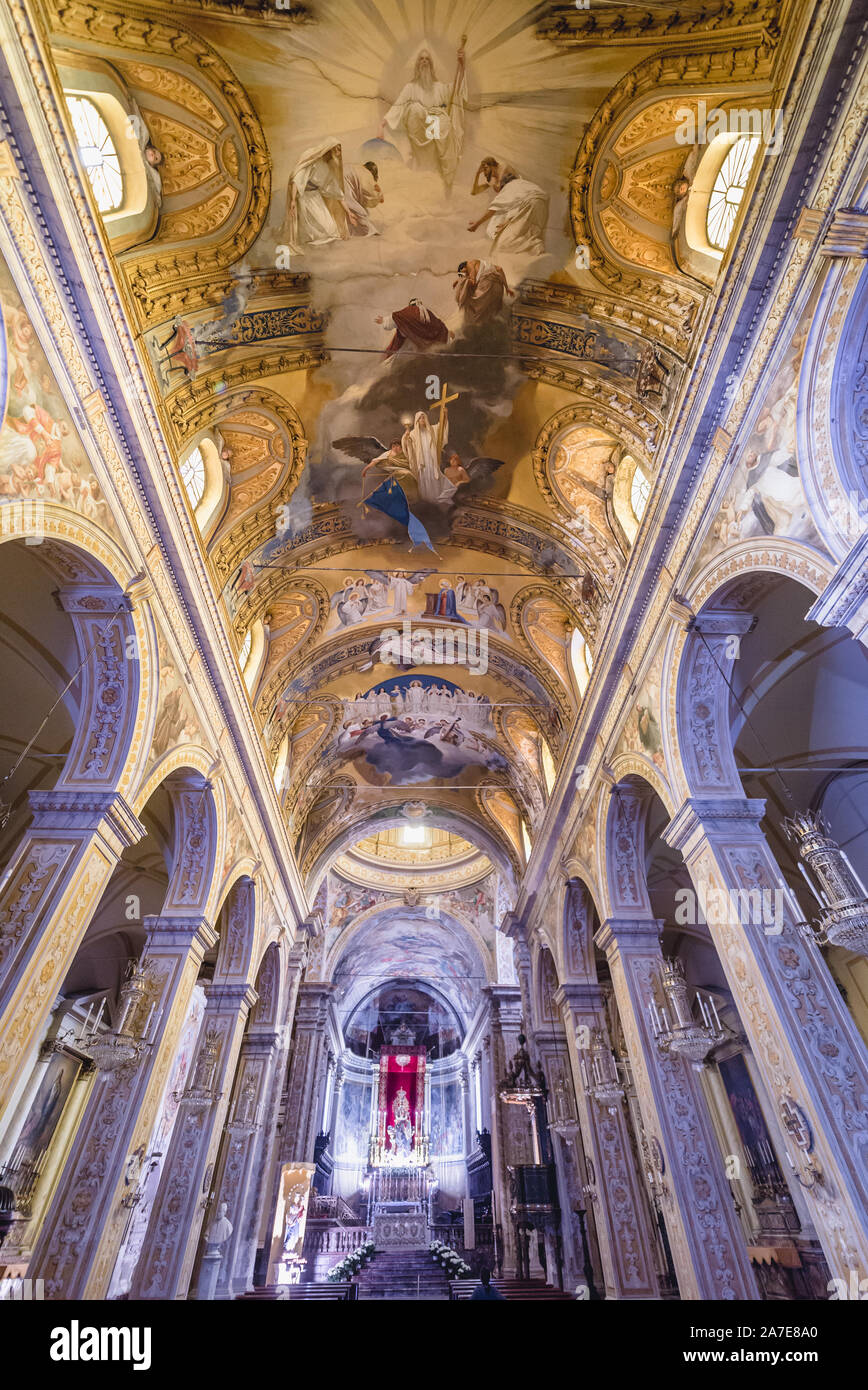 Hauptschiff der Heiligen Maria von der Ankündigung der Kathedrale in Palermo Küstenstadt und Gemeinde in der Metropole von Catania, Sizilien, Italien Stockfoto