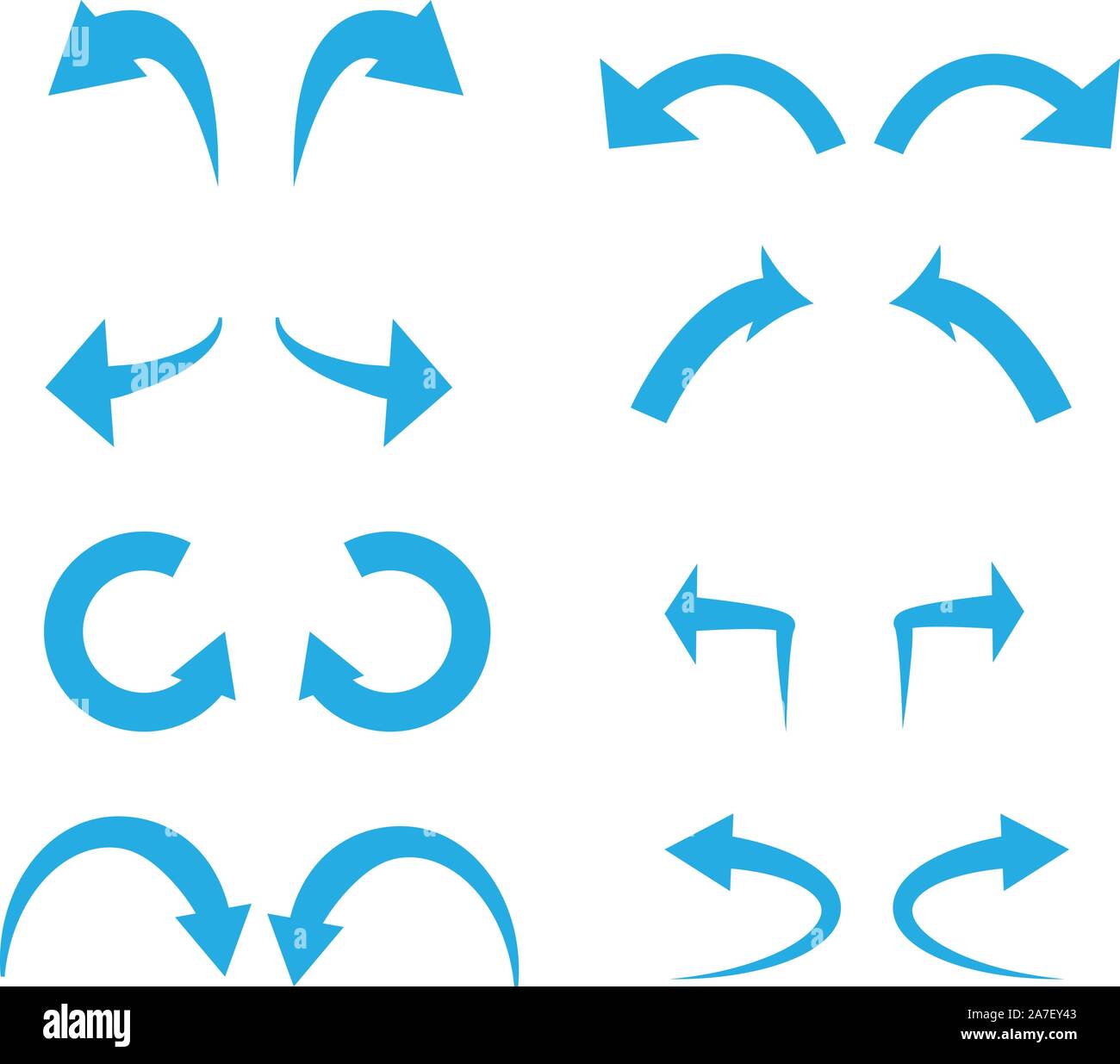 Undo und Redo Symbol auf weißem Hintergrund. Flat Style. Undo und Redo Symbol für Ihre Web site Design, Logo, App, UI. 4 Pfeil Piktogramm "Aktualisieren" neu laden Symbo Stock Vektor