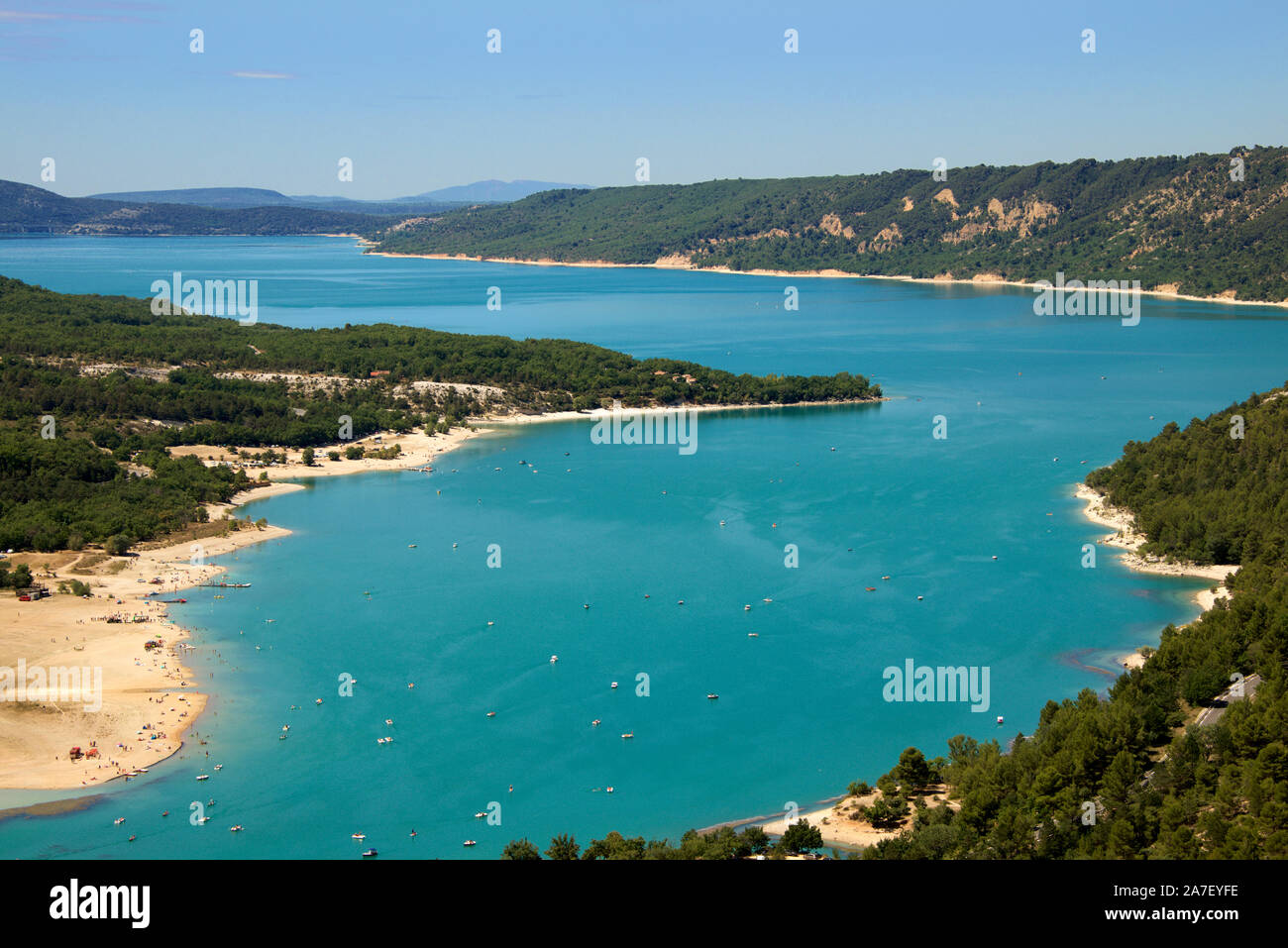 Luftaufnahme See Saint Croix Alpes de Haute Provence Frankreich Stockfoto