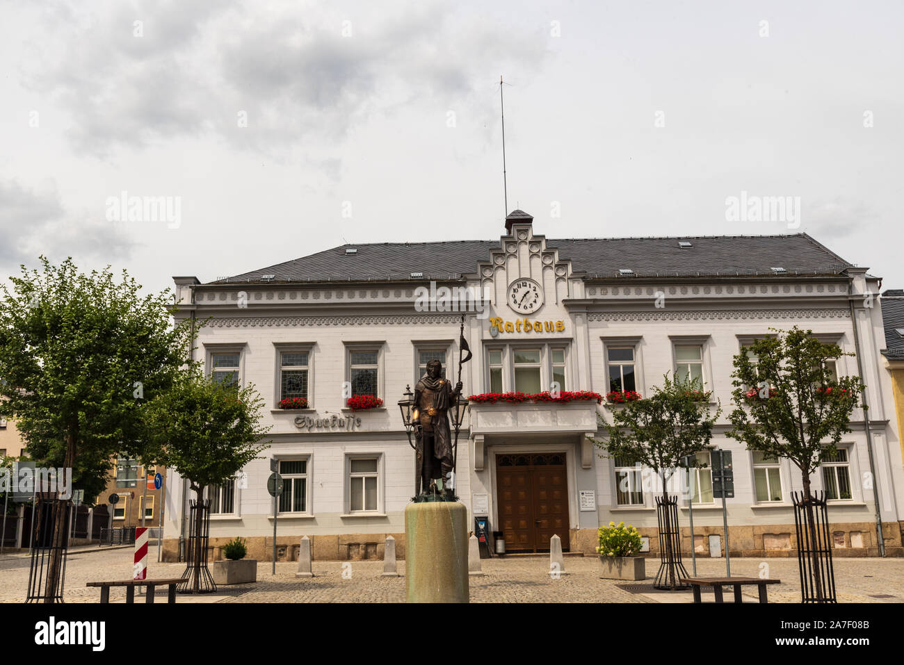 Historisches Rathaus in Elsterberg Stadt in der Nähe von Greiz Stadt in Deutschland Stockfoto