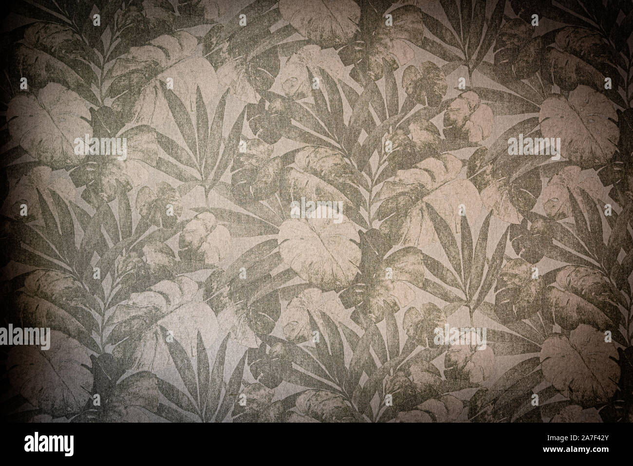 Vintage Wallpaper mit floralen Thema mit Vignettierung Stockfoto