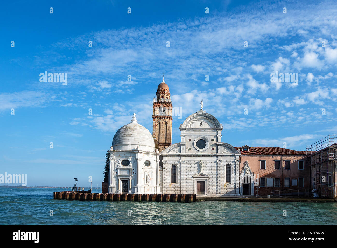 Blick auf die Insel San Michele in der Nähe von Venedig, Italien. Stockfoto