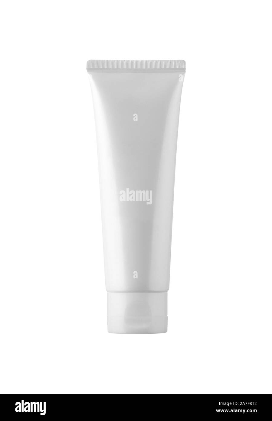 Weiße leere Creme Tube mockup auf weißem Hintergrund, kosmetischen Verpackungen Vorlage Stockfoto