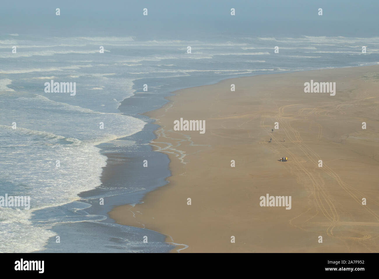 Die Praia do Norte Nazare Portugal Stockfoto