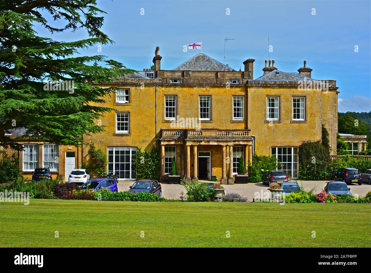 Kricket House ist ein kleines ehemaliges Herrenhaus, heute als Hotel genutzt. Als Standort für die TV-Serie "Der Manor geboren" verwendet. Stockfoto