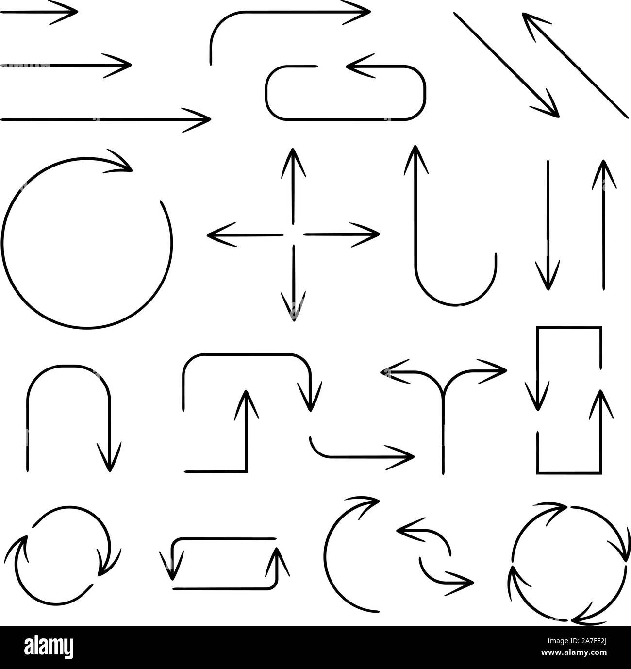 Schwarz einfache Pfeile. Web Icons Stock Vektor