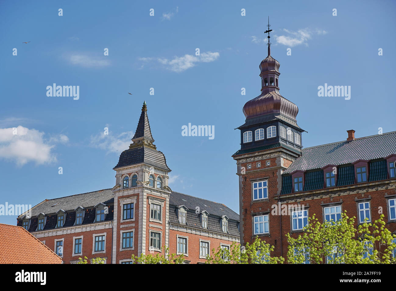 FREDERICIA, Dänemark - 24. MAI 2017: Morgen Sommer Blick auf Straßen in Fredericia, Dänemark. Die Stadt wurde im Jahre 1650 durch Friedrich III. gegründet, nach dem Stockfoto