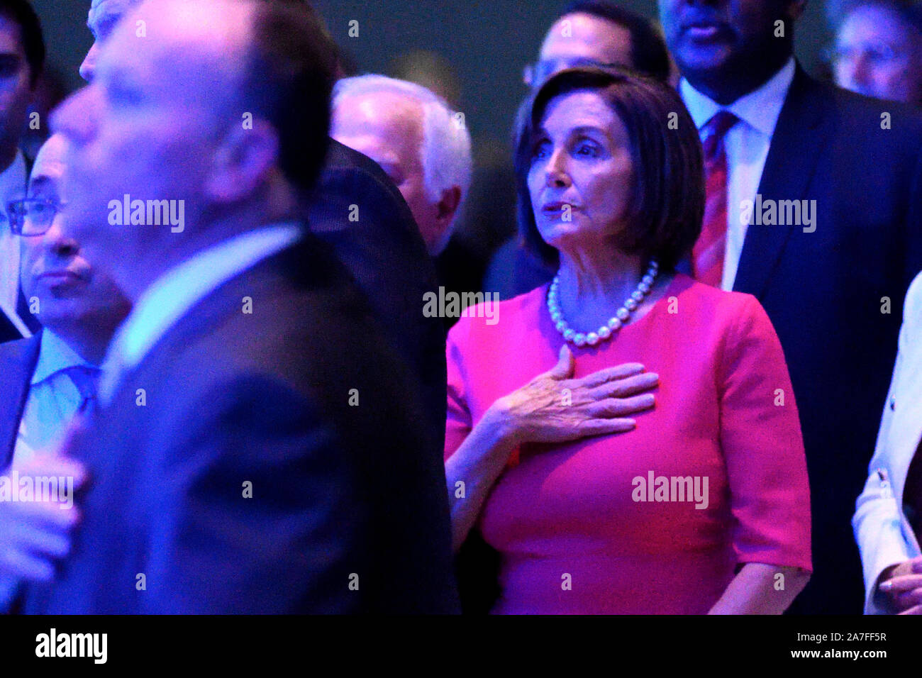 Sprecher Nancy Pelosi besucht die Eröffnungs-Unabhängigkeit Abendessen, bewirtet durch Pennsylvania demokratische Partei, die an der Pennsylvania Convention Center, Philadelphia, PA, am 1. November 2019. Stockfoto
