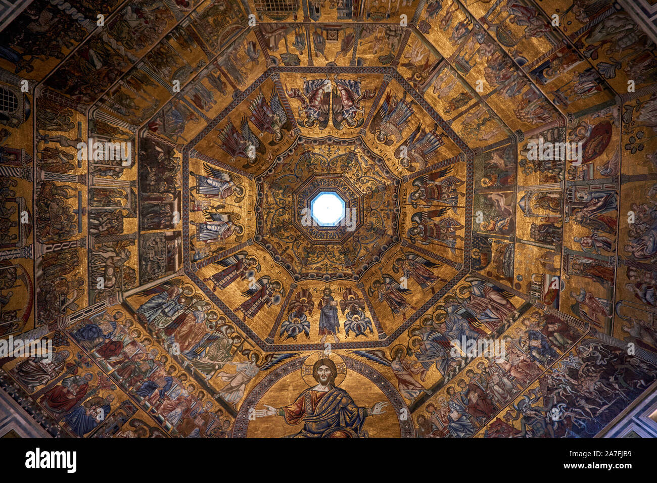 Obergrenze der Taufkapelle St. Johannes Battistero di San Giovanni in Florenz Italien Stockfoto