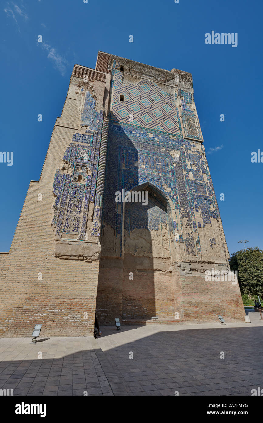 Ruinen von Tor zu Ak Saray Palace, Shahrisabz, Usbekistan, in Zentralasien Stockfoto