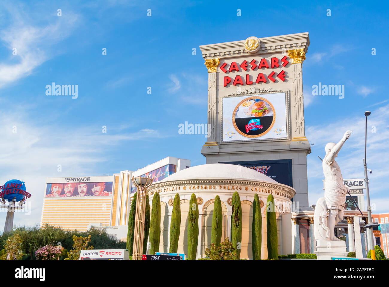 Zeichen des Caesars Palace Hotel in Strip, Las Vegas, Nevada, Vereinigte Staaten von Amerika Stockfoto