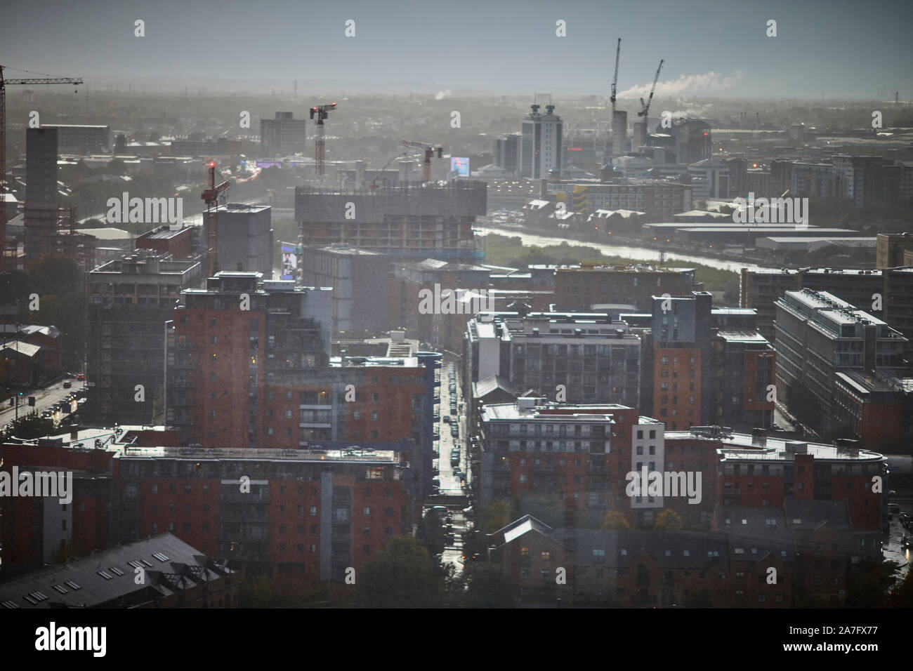 Manchester Castlefiled im Regen Stockfoto