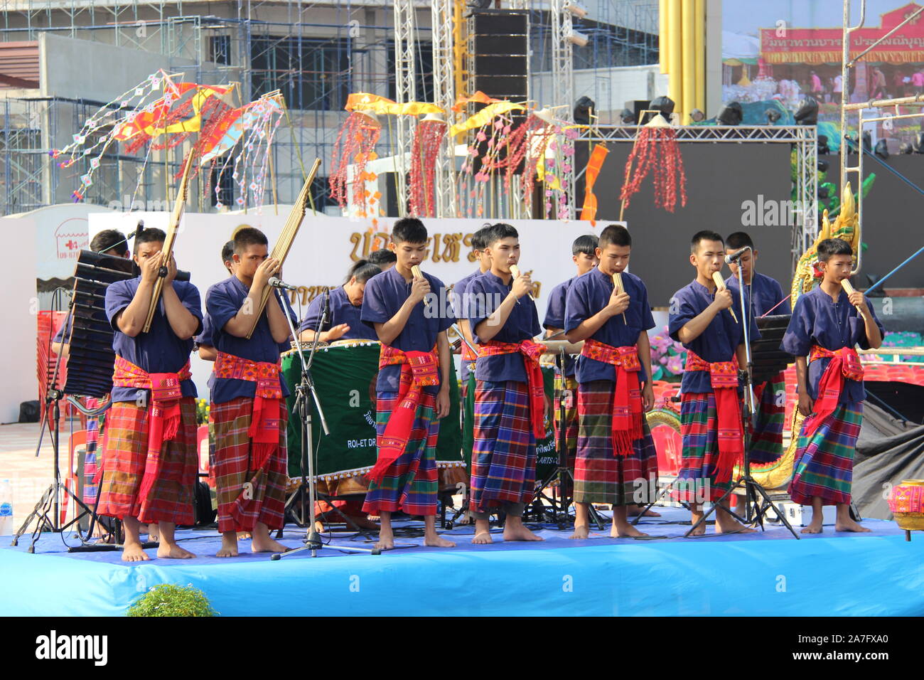Traditionelle thailändische Musiker Stockfoto