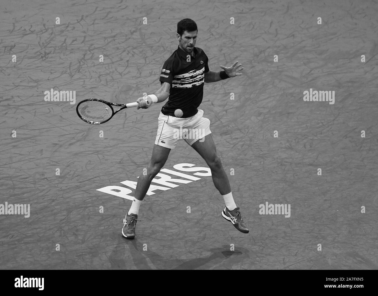 Paris, Frankreich. 02 Nov 2019. . Paris Paris Rolex Masters 021119 Novak Djokovic (SRB) v Grigor Dimitrov Halbfinale - Foto Roger Parker International Sport Fotos Ltd/Alamy leben Nachrichten Stockfoto