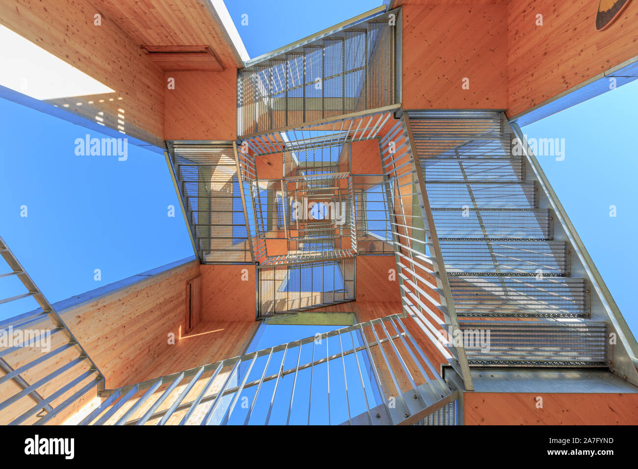 Bannwaldturm Turm im Naturschutzgebiet Pfrunger Ried Stockfoto