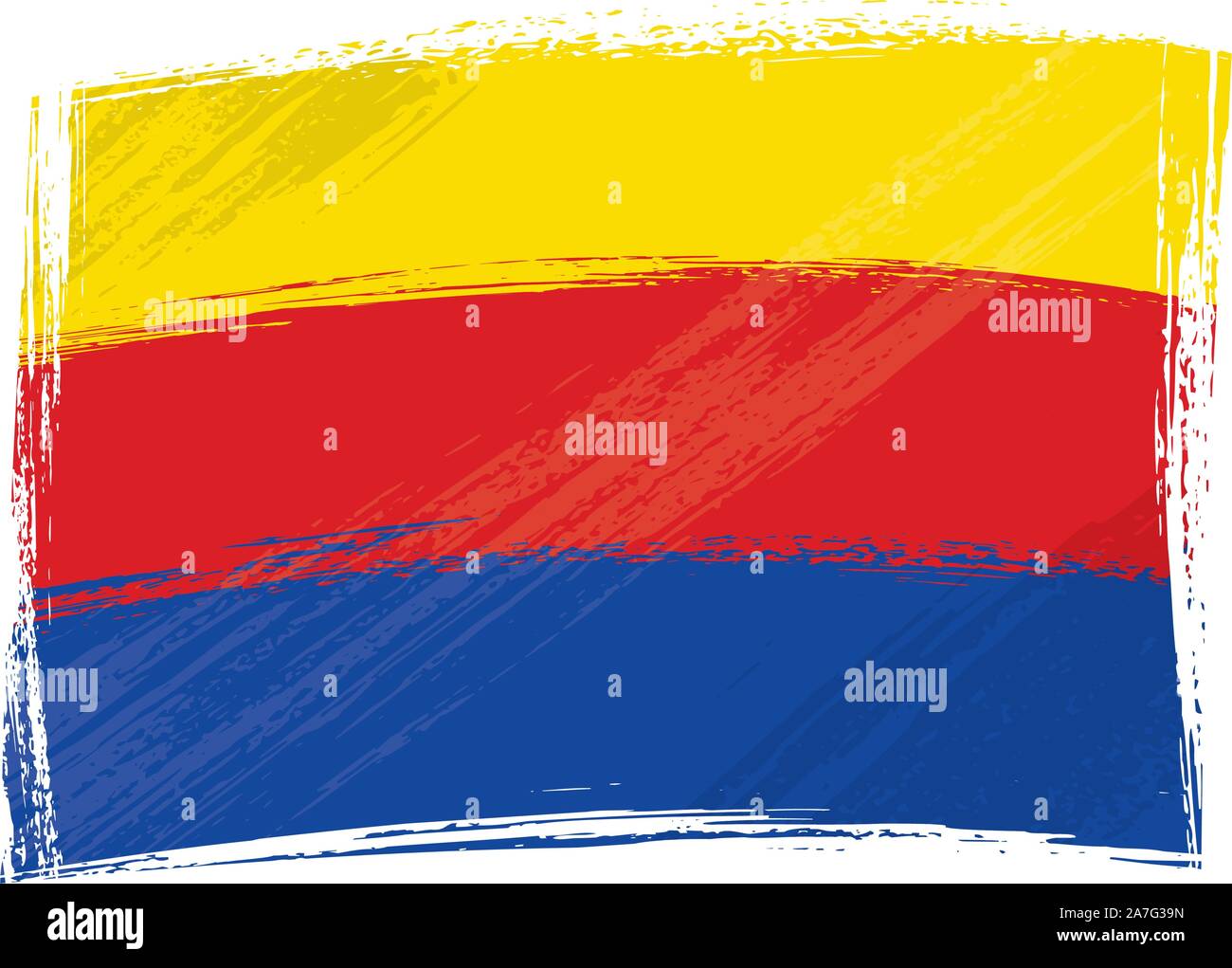 Grunge bemalte North Holland Region Niederlande Flagge Stock Vektor