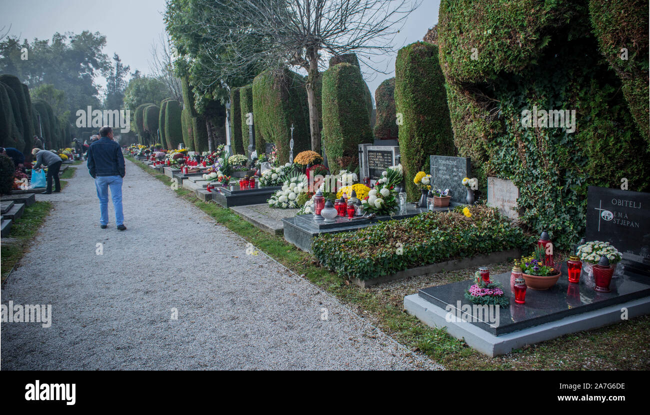 Varaždin Friedhof, Allerheiligen Stockfoto