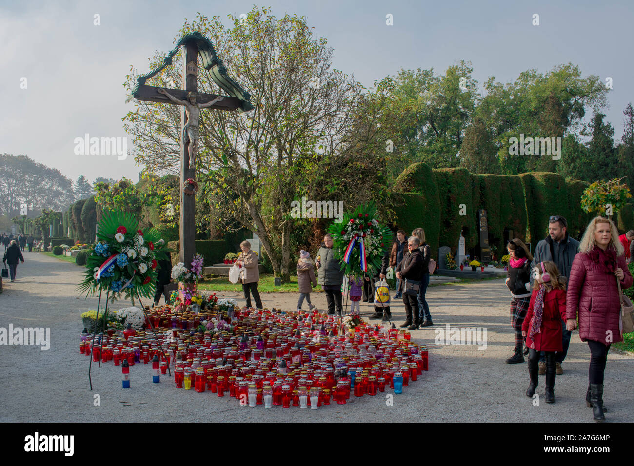 Varaždin Friedhof, Allerheiligen Stockfoto