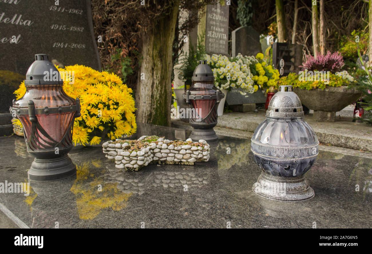 Varaždin Friedhof, Allerheiligen Stockfoto