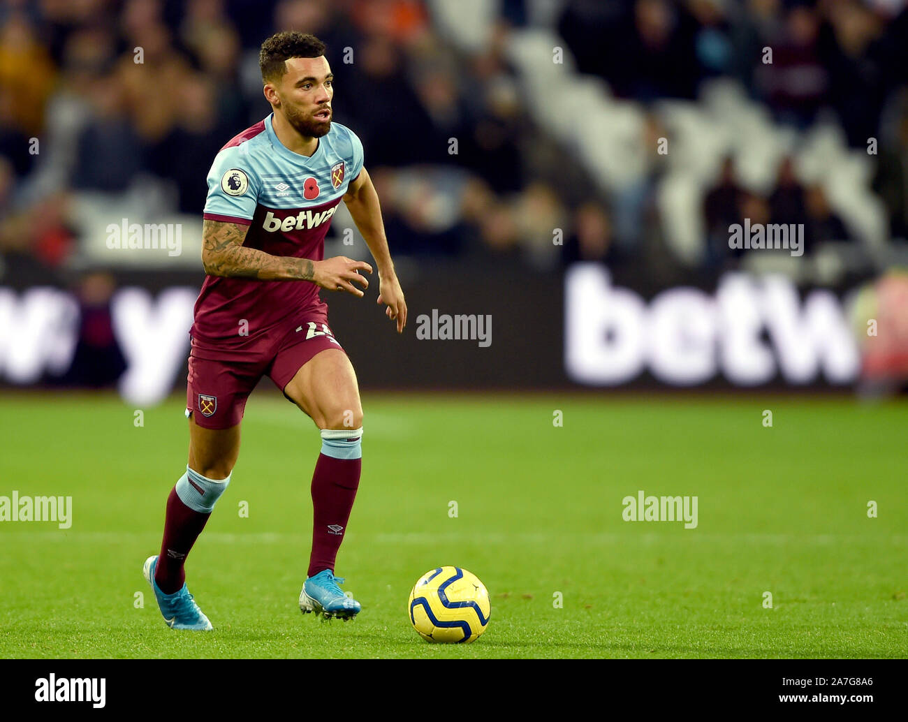 West Ham United Ryan Fredericks während der Premiership Match an der London Stadium, London. Stockfoto