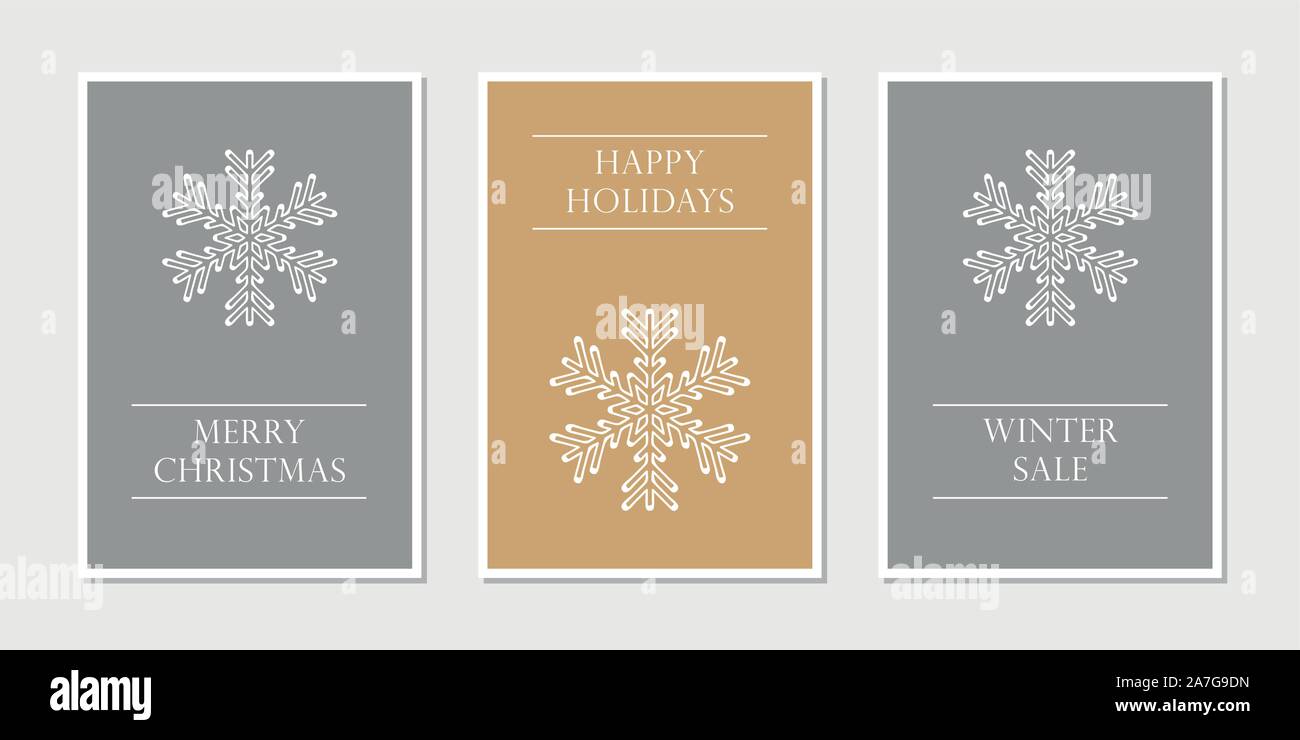 Satz von Weihnachten Grußkarten mit Schneeflocke Vektor-illustration EPS 10. Stock Vektor