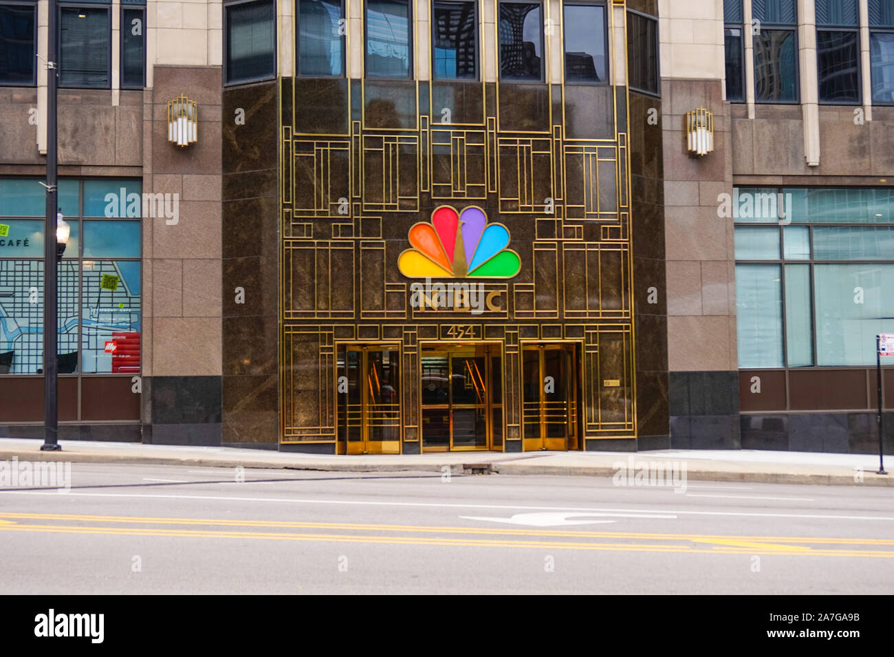 NBC Studios außen in Chicago. CHICAGO, Illinois (USA) - Oktober 2019 Stockfoto