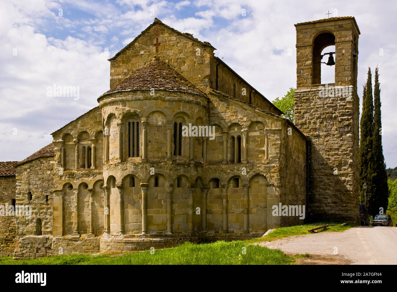 Pieve di San Pietro ein Romena, Kloster in der Toskana, Casentino Stockfoto
